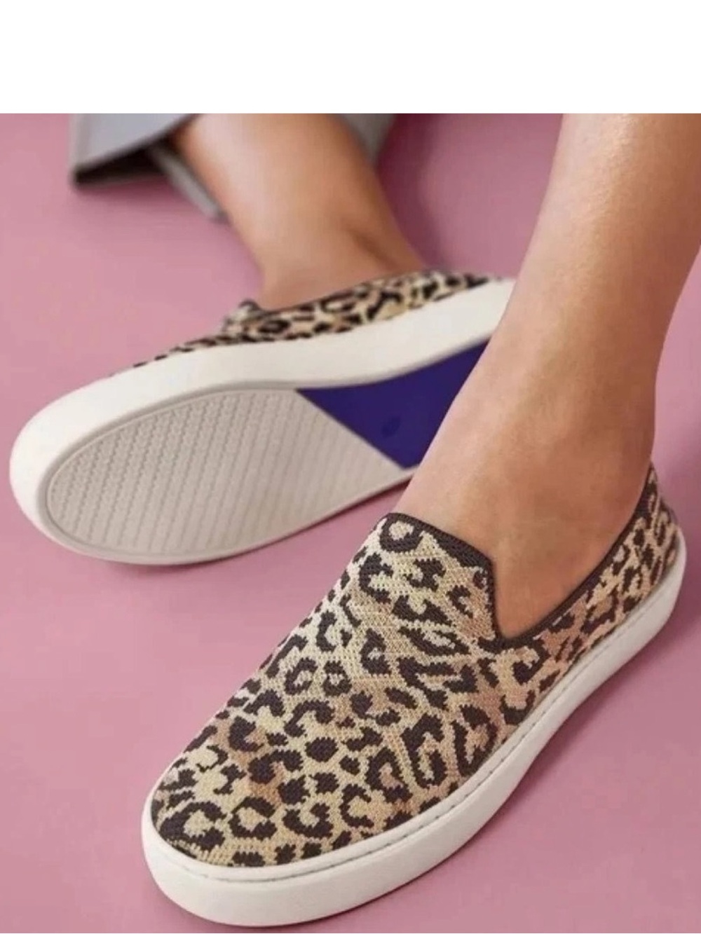 Rothy’s Pale Desert Cat Textile Slip On Sneakers Womens 9 Comfort Shoes